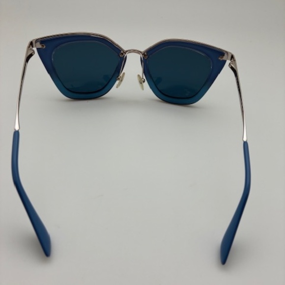 Prada Women\'s SPR53S Cat Eye Oversize Blue Frame Gray Lenses Sunglasses main image 5